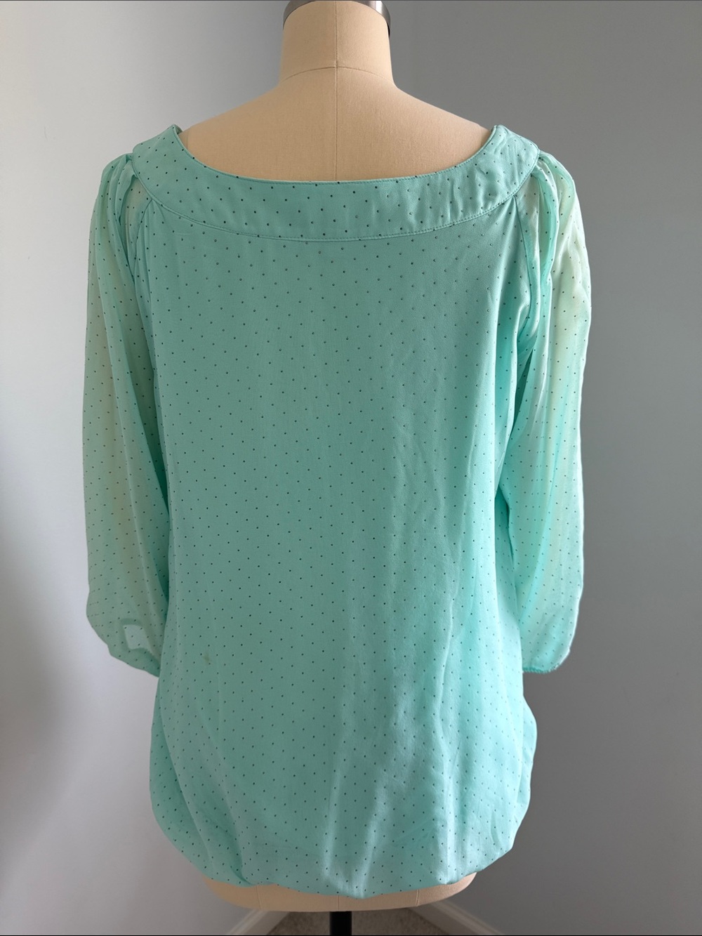 Dress barn Women’s Mint Green Tie-Neck Blouse SZ 1X - Picture 2 of 14